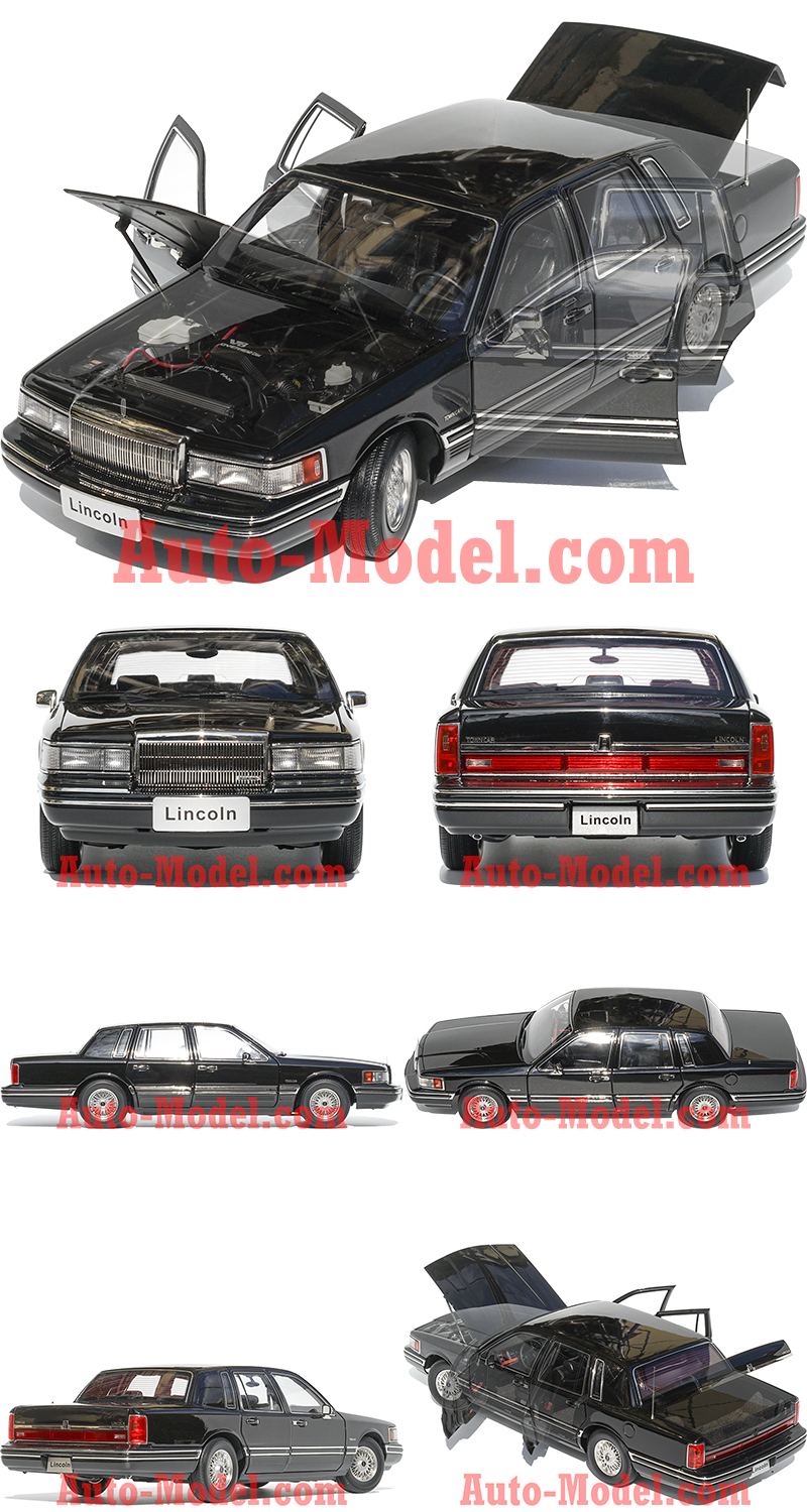 1:18 Xiaoguang Model 1990 Lincoln Town Car Black Metallic Leather