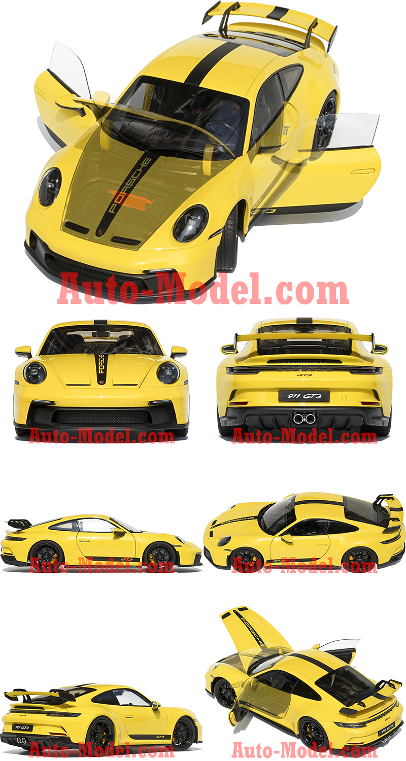 ミニカー Norev 1/18 Porsche 911 GT3 2021 Yellow 1:18 Norev 2021 Porsche 911 GT3 Racing Yellow with Black